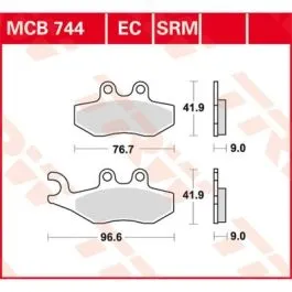 TRW MCB744EC BRAKE PAD EC-ORGANIC