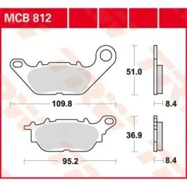 TRW MCB812 BRAKE PAD ALLROUND ORGANIC STANDARD