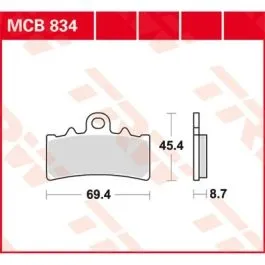 TRW MCB834 BRAKE PAD ALLROUND ORGANIC STANDARD