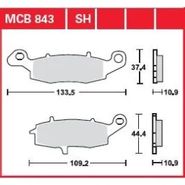 TRW MCB843 BRAKE PAD ALLROUND ORGANIC STANDARD