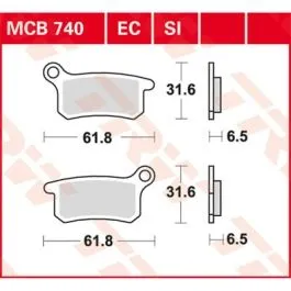 TRW MCB740EC BRAKE PAD EC-ORGANIC OFFROAD