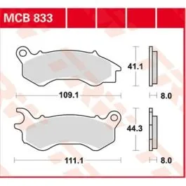 TRW MCB833EC BRAKE PAD EC-ORGANIC SCOOTER