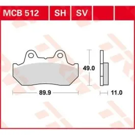TRW MCB512SV BRAKE PAD SV SINTER PERFORMANCE