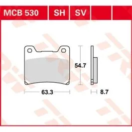 TRW MCB530SH BRAKE PAD SH SINTER PERFORMANCE REAR