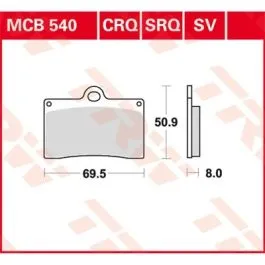 TRW MCB540SV BRAKE PAD SV SINTER PERFORMANCE