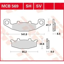 TRW MCB569SV BRAKE PAD SV SINTER PERFORMANCE