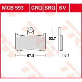 TRW MCB593SV BRAKE PAD SV SINTER PERFORMANCE