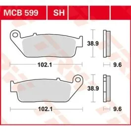 TRW MCB599SH BRAKE PAD SH SINTER PERFORMANCE