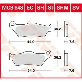 TRW MCB648RSI BRAKE PAD RSI SINTER PERFORMANCE OFFROAD