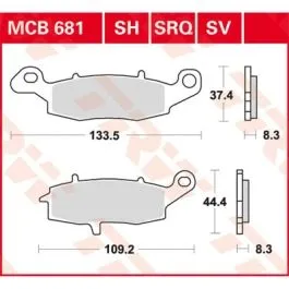 TRW MCB681SV BRAKE PAD SV SINTER PERFORMANCE STREET