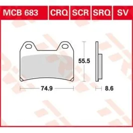 TRW MCB683CRQ BRAKE PAD CRQ HYPER-CARBON RACING