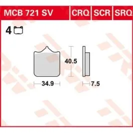 TRW MCB721CRQ BRAKE PAD CRQ HYPER-CARBON RACING