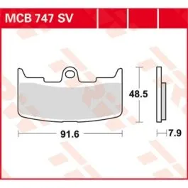TRW MCB747SV BRAKE PAD SV SINTER PERFORMANCE STREET