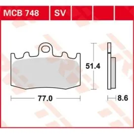 TRW MCB748SV BRAKE PAD SV SINTER PERFORMANCE STREET