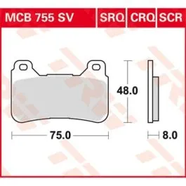 TRW MCB755SV BRAKE PAD SV SINTER PERFORMANCE STREET