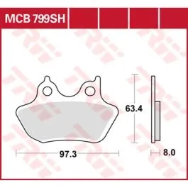 TRW MCB799SH BRAKE PAD SH SINTER PERFORMANCE STREET & ROAD TRACKS