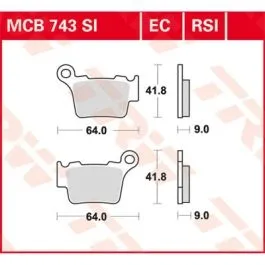 TRW MCB743RSI BRAKE PAD RSI SINTER PERFORMANCE OFFROAD