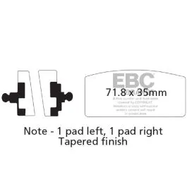 EBC FA022V BRAKE PAD FA-V SERIES SINTERED METAL/ORGANIC COMPOUND