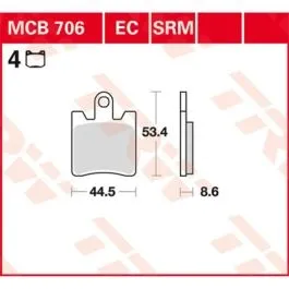 TRW MCB706SV BRAKE PAD SV SINTER PERFORMANCE STREET