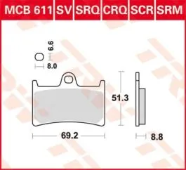 TRW MCB611SCR BRAKE PAD SCR SINTER CARBON RACE LONGLIFE