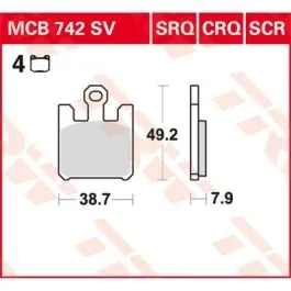 TRW MCB742SCR BRAKE PAD SCR SINTER CARBON RACE LONGLIFE