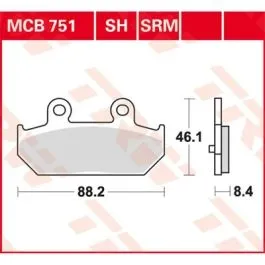TRW MCB751SRM BRAKE PAD SRM SINTER SCOOTER >125