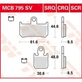 TRW MCB795SCR BRAKE PAD SCR SINTER CARBON RACE LONGLIFE