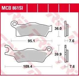 TRW MCB861SI BRAKE PAD SI SINTER OFFROAD
