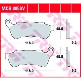 TRW MCB885SV BRAKE PAD SV SINTER PERFORMANCE STREET
