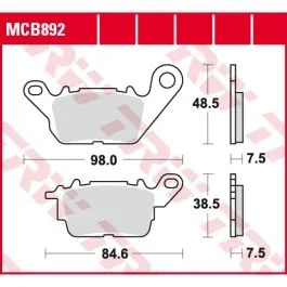 TRW MCB892 EC ORGANIC BRAKE PADS WITH ABE