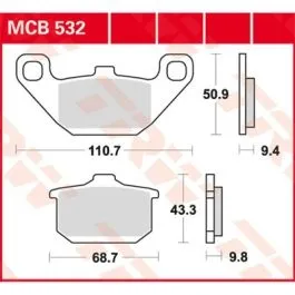 TRW MCB532 BRAKE PAD ALLROUND ORGANIC STANDARD