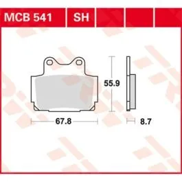 TRW MCB541 BRAKE PAD ALLROUND ORGANIC STANDARD