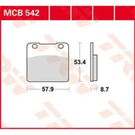 TRW MCB542 BRAKE PAD ALLROUND ORGANIC STANDARD