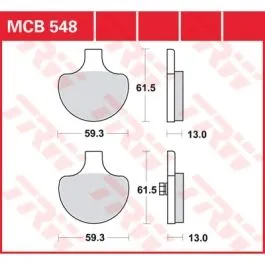 TRW MCB548 BRAKE PAD ALLROUND ORGANIC STANDARD