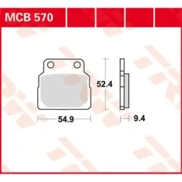 TRW MCB570 BRAKE PAD ALLROUND ORGANIC STANDARD
