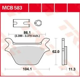 TRW MCB583 BRAKE PAD ALLROUND ORGANIC STANDARD