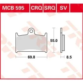 TRW MCB595 BRAKE PAD ALLROUND ORGANIC STANDARD