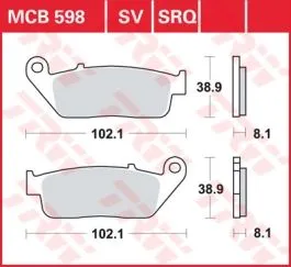 TRW MCB598 BRAKE PAD ALLROUND ORGANIC STANDARD