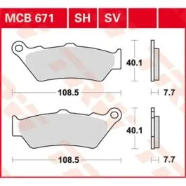 TRW MCB671 BRAKE PAD ALLROUND ORGANIC STANDARD