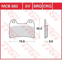 TRW MCB683 BRAKE PAD ALLROUND ORGANIC STANDARD