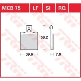 TRW MCB75 BRAKE PAD ALLROUND ORGANIC STANDARD