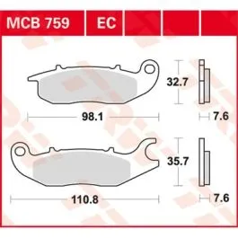 TRW MCB759 BRAKE PAD ALLROUND ORGANIC STANDARD