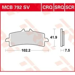 TRW MCB792CRQ BRAKE PAD CRQ HYPER-CARBON RACING