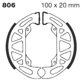 EBC 806 BRAKE SHOE PLAIN SERIES ORGANIC