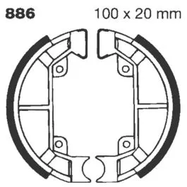 EBC 886 BRAKE SHOE PLAIN SERIES ORGANIC