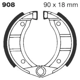 EBC 908 BRAKE SHOE PLAIN SERIES ORGANIC
