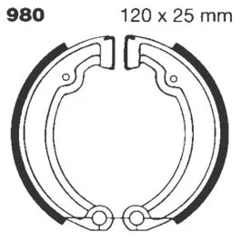 EBC 980 BRAKE SHOE PLAIN SERIES ORGANIC
