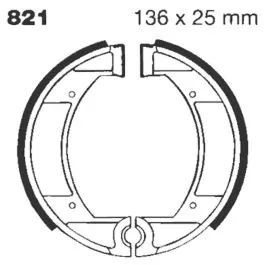 EBC 821G BRAKE SHOE WATER GROOVED SERIES ORGANIC