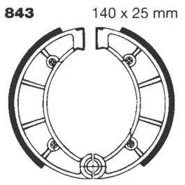 EBC 843G BRAKE SHOE WATER GROOVED SERIES ORGANIC