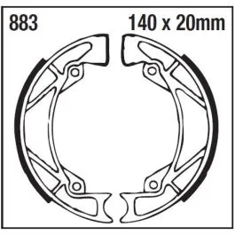 EBC 883 BRAKE SHOE PLAIN SERIES ORGANIC